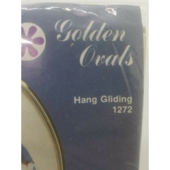 Cathy Needlecraft Golden Ovals Hang Gliding 1272 Needlepoint Crewel Kit - Picture 3 of 5
